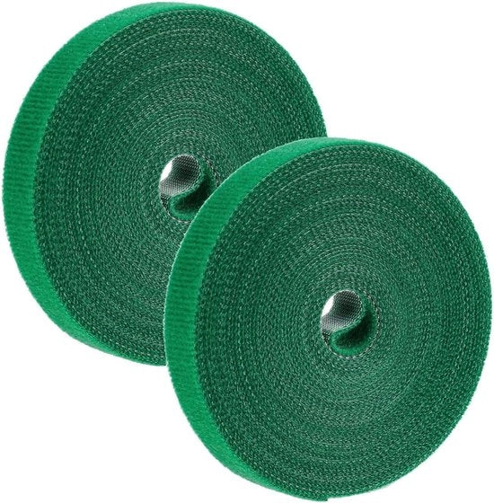 2 paia di legacci per piante in colore verde scuro da 10 metri per uso esterno e giardino