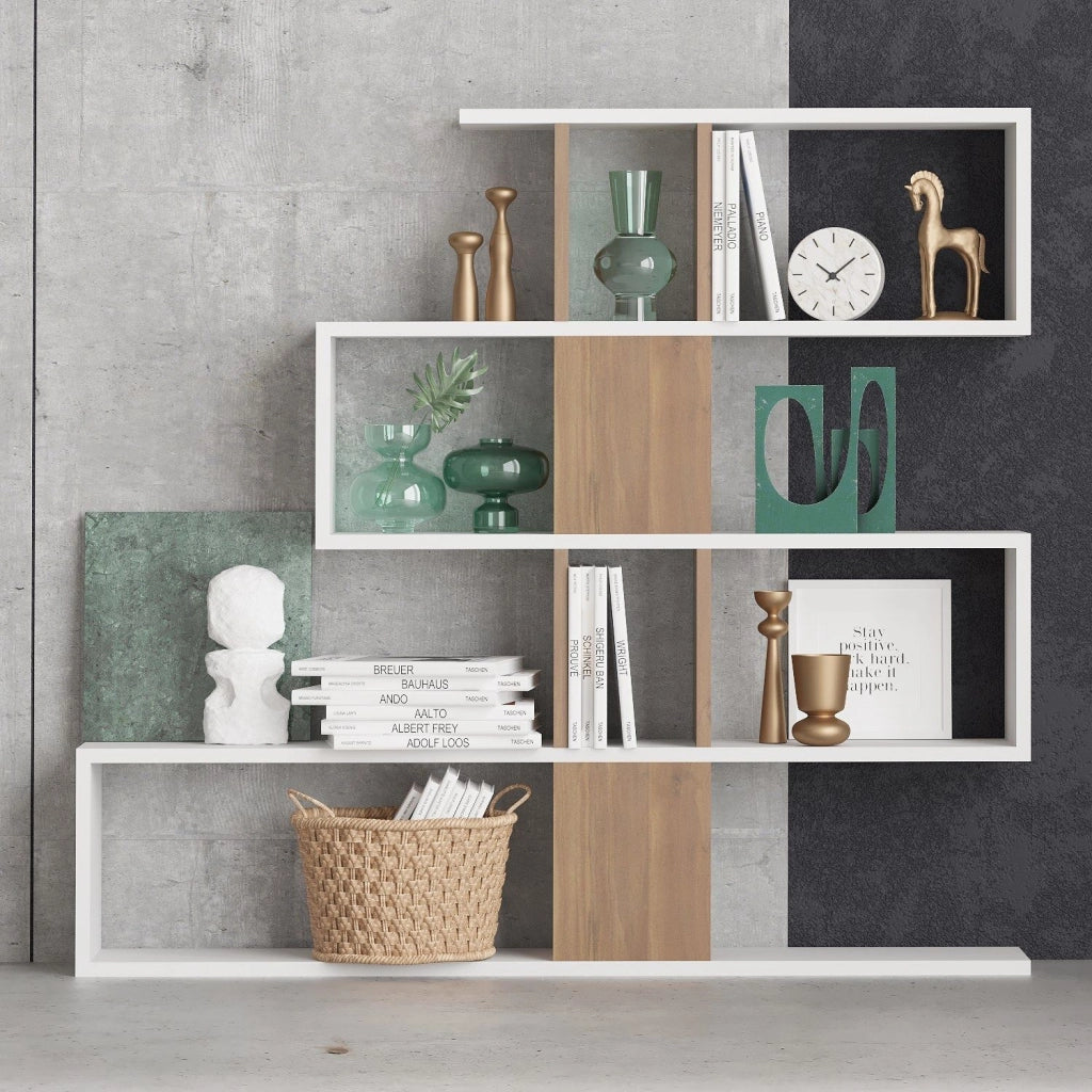 Libreria in legno "Karlin" - 120 x 20 x 109 cm - Bianco