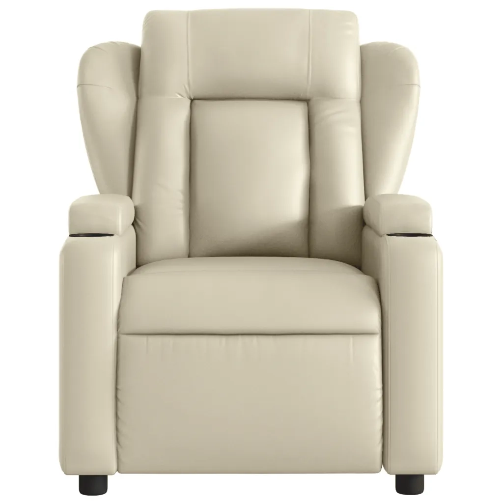 Divano Sedia-Poltrona Reclinabile Crema in Similpelle 990879