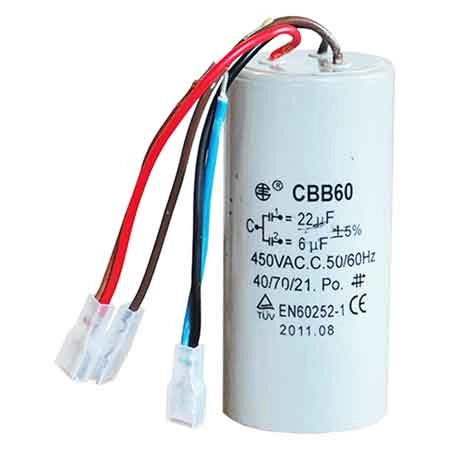 CONDENSATORE DI RICAMBIO PER 'TIRATUTTO' Mod. 200 - 22 - 6 mf +- 5% - L'EUROPEA