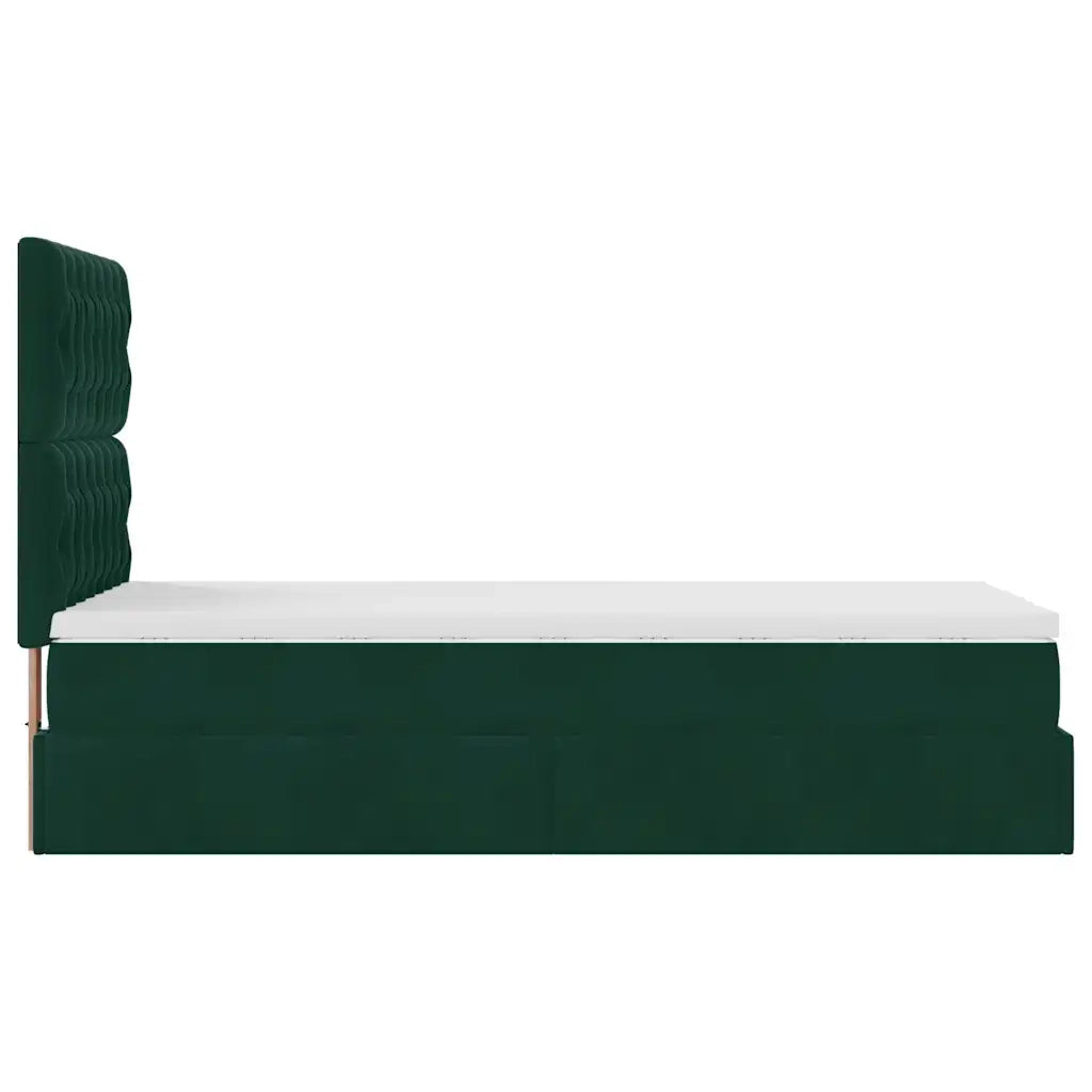 Struttura Letto Pouf con Materassi 90x200 cm in Velluto