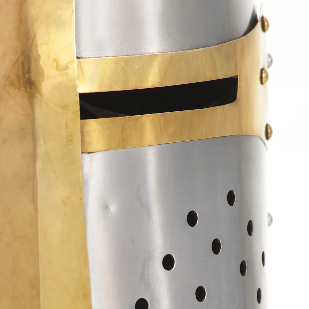 Elmo da Cavaliere Medievale Crociato Replica LARP Argento CFW6290669