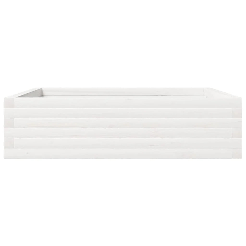 Fioriera rialzata per piante fiori terrazza giardino 90 x 90 x 23 cm legno di pino massiccio bianco 02_0038045