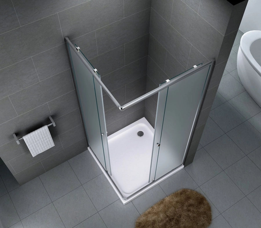 Box doccia quadrato scorrevole due lati 90x90 h190cm, cristallo opaco 6mm Markos