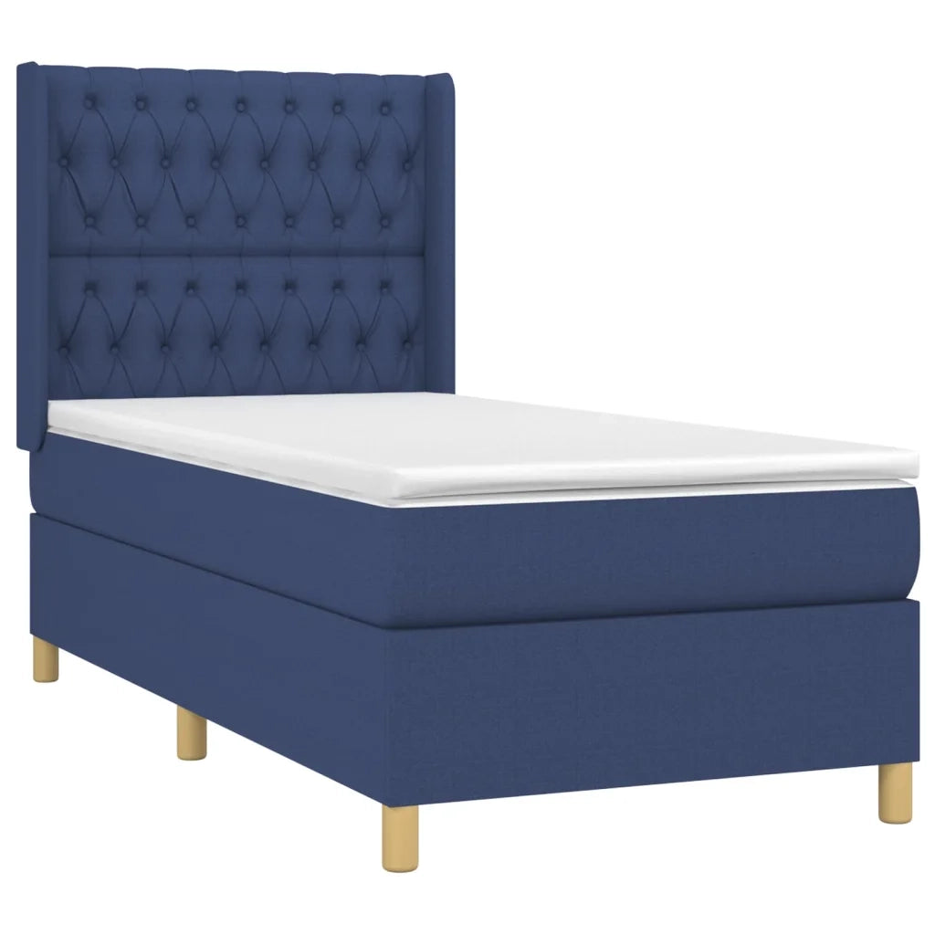 Letto a Molle con Materasso e LED Blu 90x200 cm in Tessuto 3139091