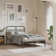 Giroletto con Testiera-Struttura Letto con testiera in Metallo Nero 120x200 cm 898026