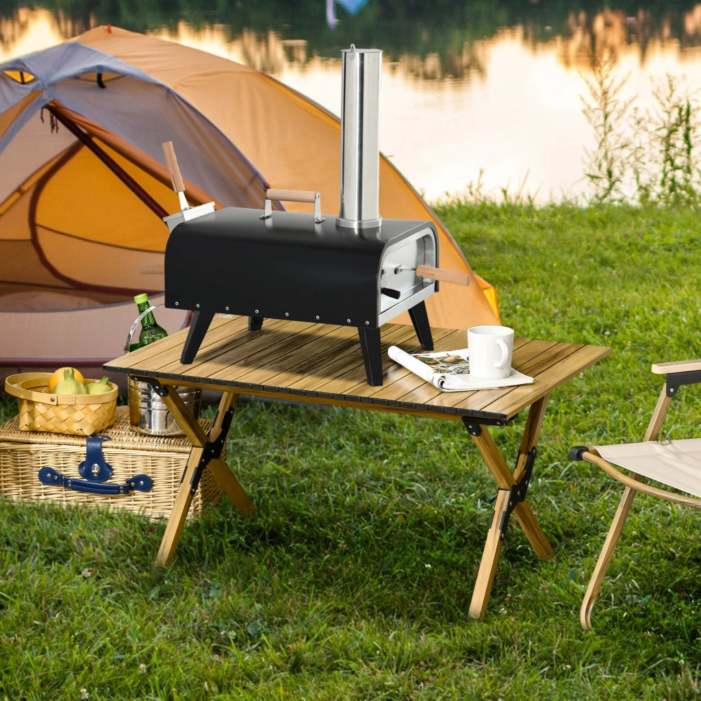 Forno da Pizza Esterno Legno Pieghevole con Pala ¨C zephmum ¨C Pietra 30 cm