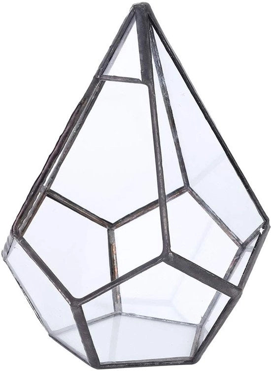 Terrario Geometrico - Vaso di Vetro per Piante - Resistente e Duraturo - Per Piante Grasse - Decorazione - Resistente alla Corrosione