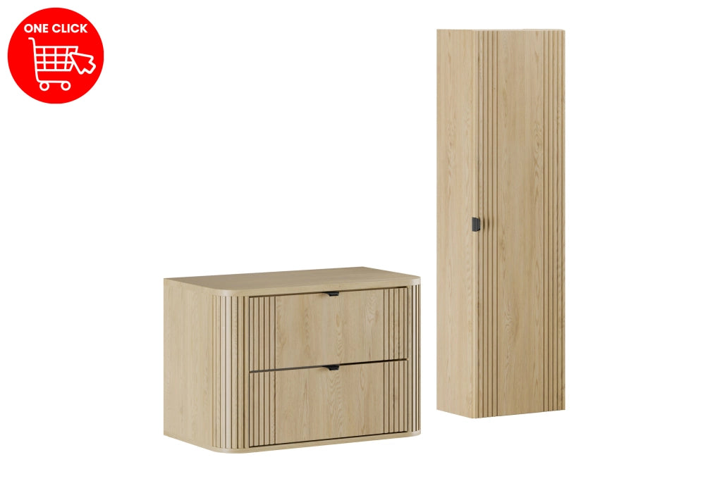 Set mobili bagno 80 cm con piano e Szafką wysoką Ovalia Cremona 80 cm