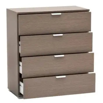 Cassettiera 4 cassetti rovere grigio già montato L75 H85 P38