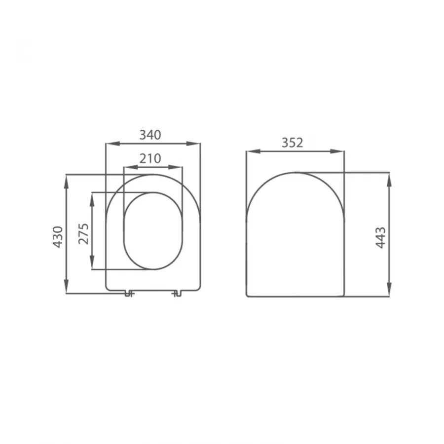 Copriwater compatibile Rak serie Compact in termoindurente bianco