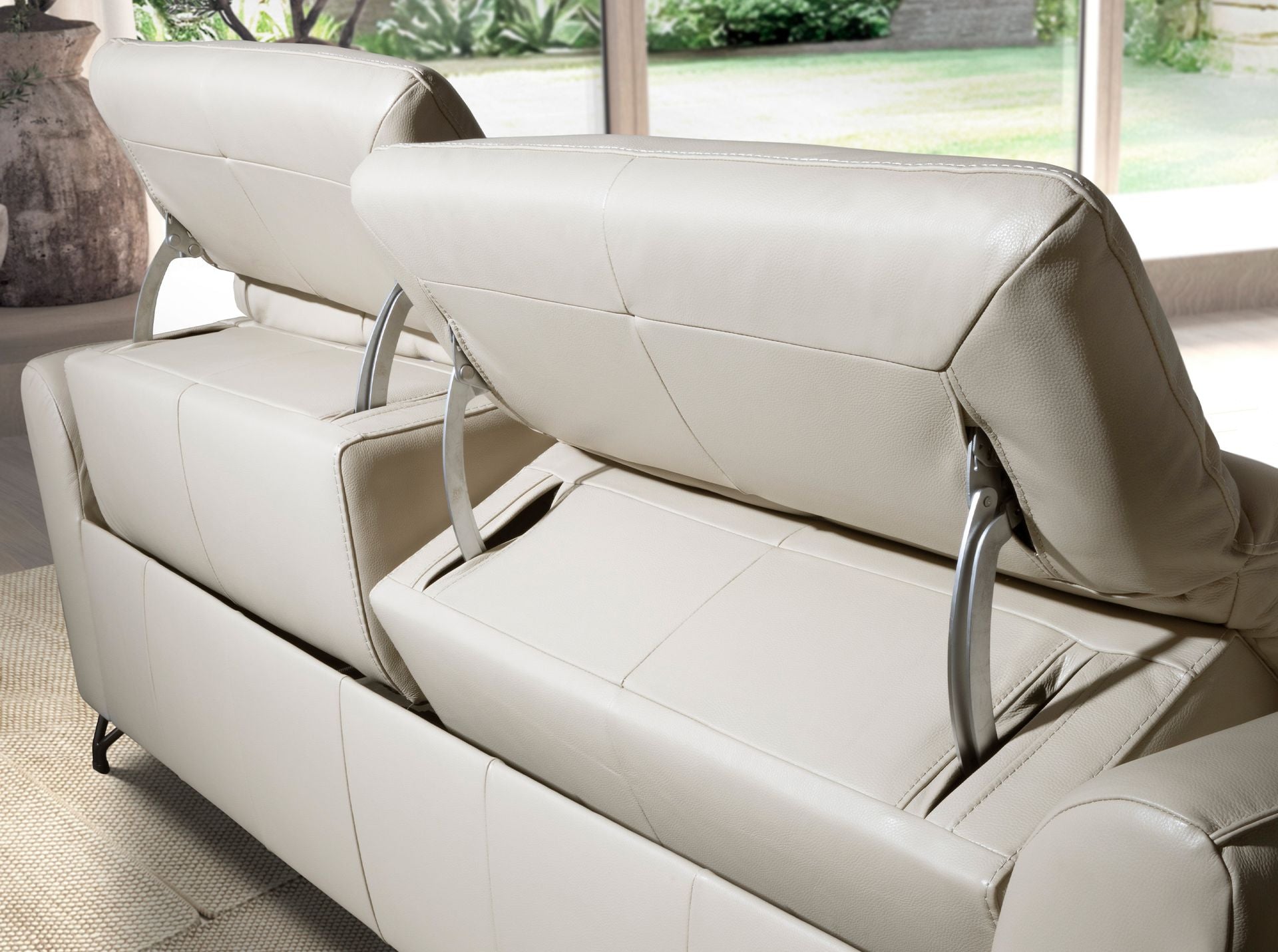 Divano relax 2 posti in pelle sabbia