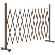 Cancello/barriera estensibile a forbice, 35-300 cm, ideale per giardini, in alluminio, marrone, H103,5 cm