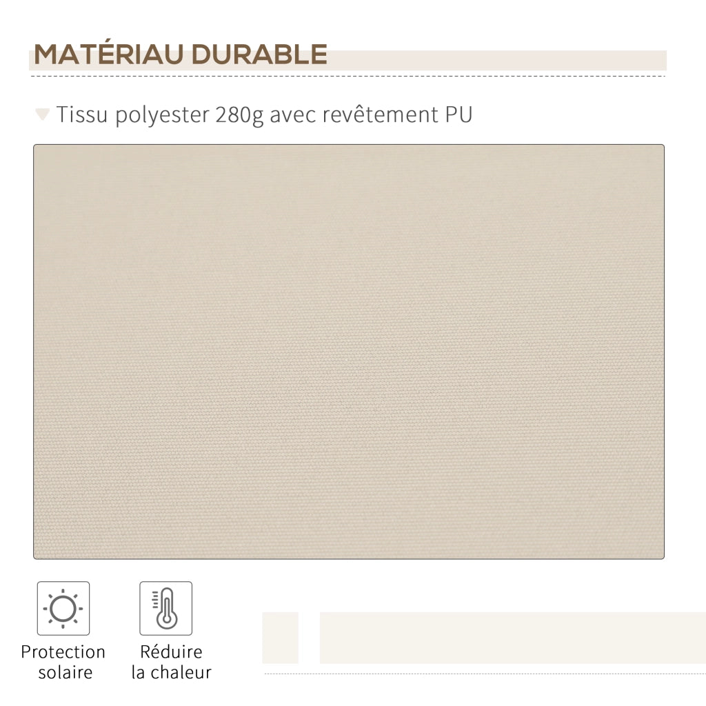 Tenda da sole retrattile manuale ¨C Xylo ¨C Alluminio e poliestere impermeabile 3,5x2,5m Beige