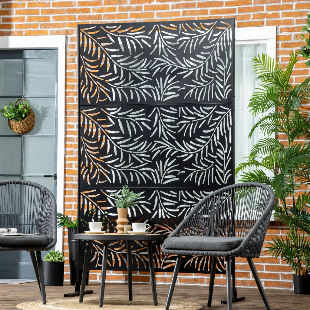 Paravento da Esterno in Acciaio ¨C Zephmum ¨C Nero 122x45x198 cm