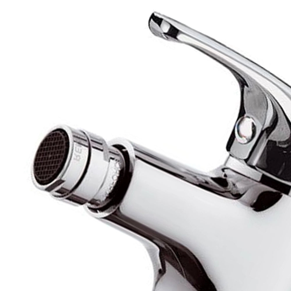 Rubinetto bidetcon aeratore direzionabile e scarico in plastica - serie 35