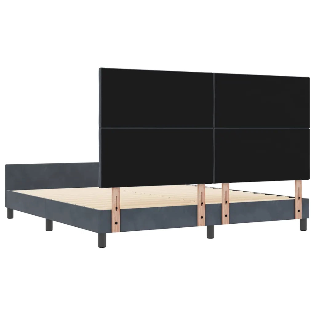 Letto a molle con testiera Grigio scuro 180 x 200 cm Velluto 3345024