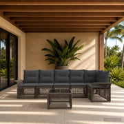 Set Divano da Giardino 7 pcs Grigio polyrattan 3434837