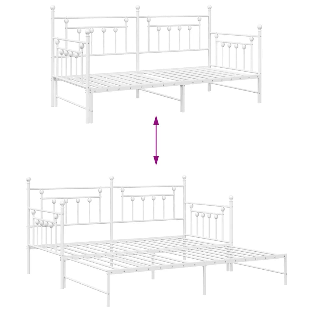 Struttura per letto di giorno-Giroletto Bianco 90 x 190 cm Acciaio