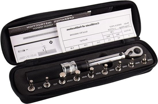 Set di chiavi a impugnatura ridotta per bicicletta - 1/4 pollici DR 1-25 Nm - kit di attrezzi di fissaggio per bicicletta