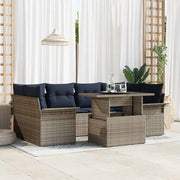 Set Divano da Giardino 7 pcs Grigio Rattan in Polipropilene 3356958