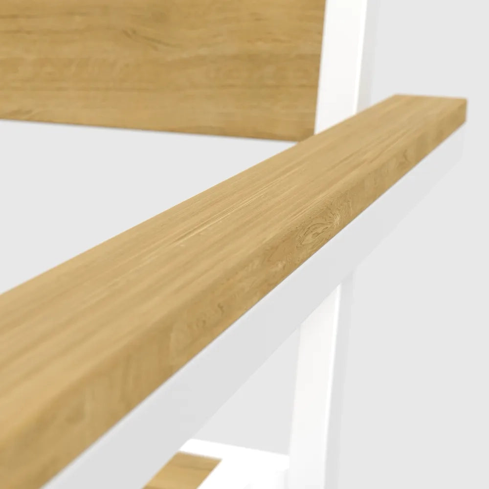 Sedia da esterno a doghe in polywood bianca | Camir