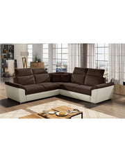 Divano ad angolo FREDERICO Marrone con letto 120x200cm 266x266cm