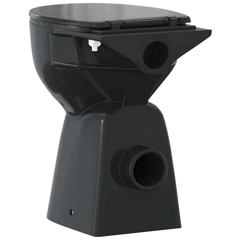 WC Senza Brida 7 cm Altezza Extra Chiusura Rallentata Ceramica Nera 145780