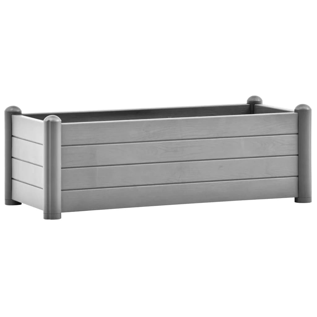 Fioriera rialzata per piante fiori patio giardino PP pietra 100 x 43 x 35 cm grigio 02_0039854