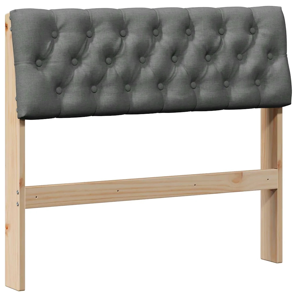 Testiera imbottita-Testiera con Cuscini-Testata Grigio scuro 90 cm Pino massello 286915