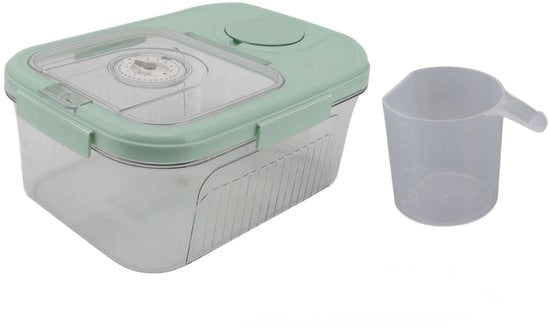 Dispensatore di cibo secco a 10 kg - Cassetta di riserva - Contenitore per alimenti secchi - A prova d'aria - Maniglia - Materiali PET/PP - Contenitore alimentare