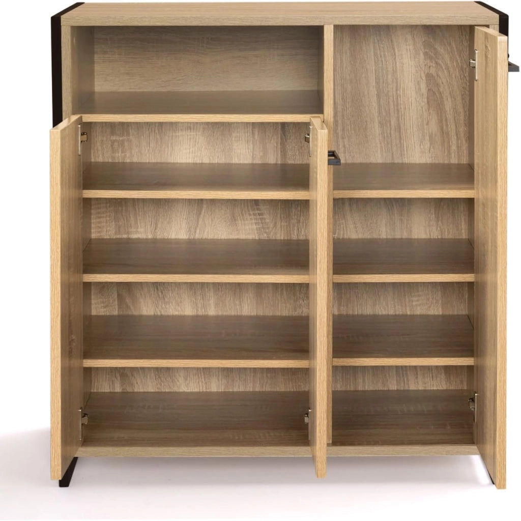 18-pair LUIS Scarpiera a 3 ante con nicchia dal design industriale