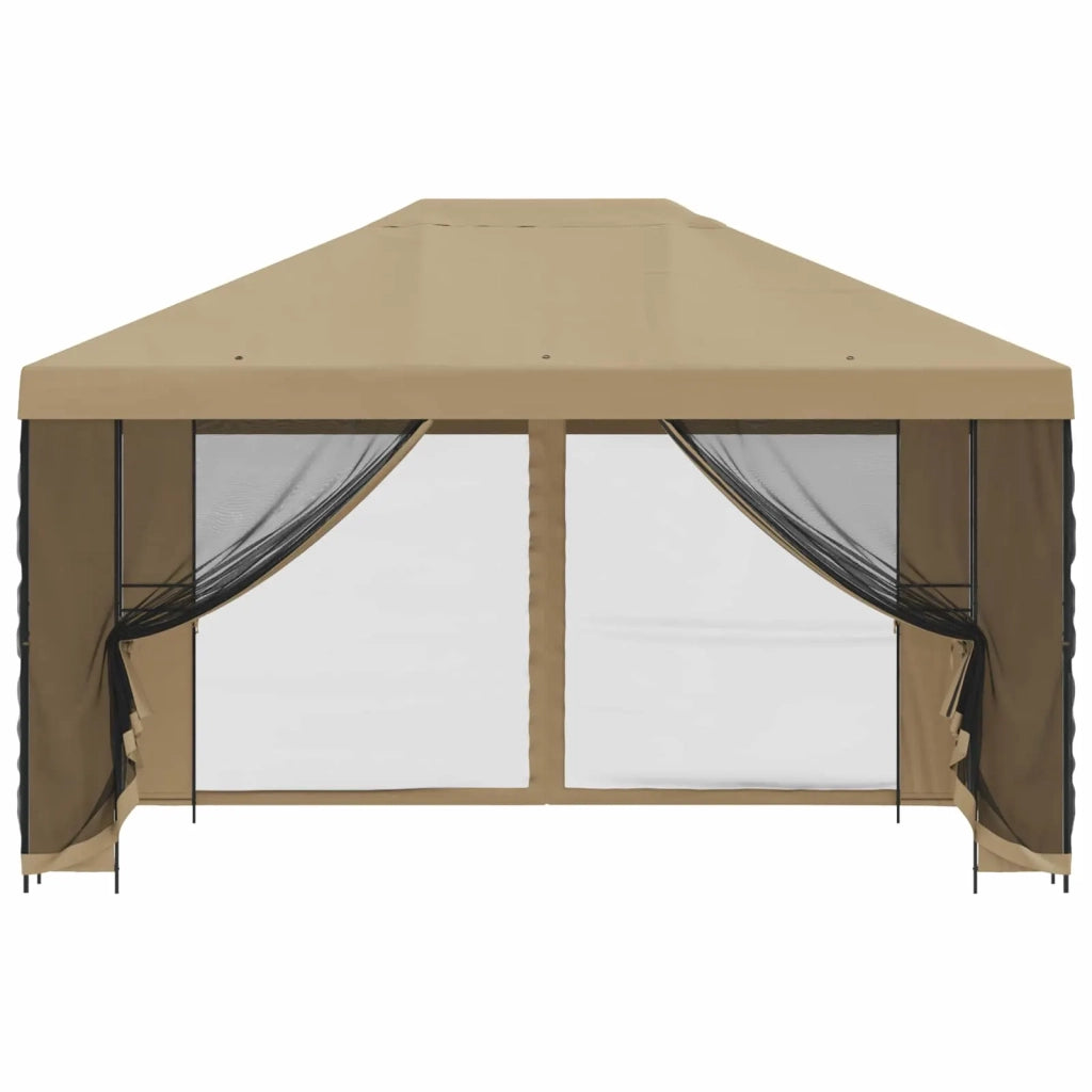 Gazebo da giardino con pareti laterali 4 × 3 m Beige