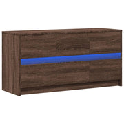 Mobile TV multimediale mensola TV credenza mobile TV per sala da pranzo soggiorno camera da letto con illuminazione a LED rovere 100 x 34 x 50 cm legno ingegnerizzato marrone 02_0026462