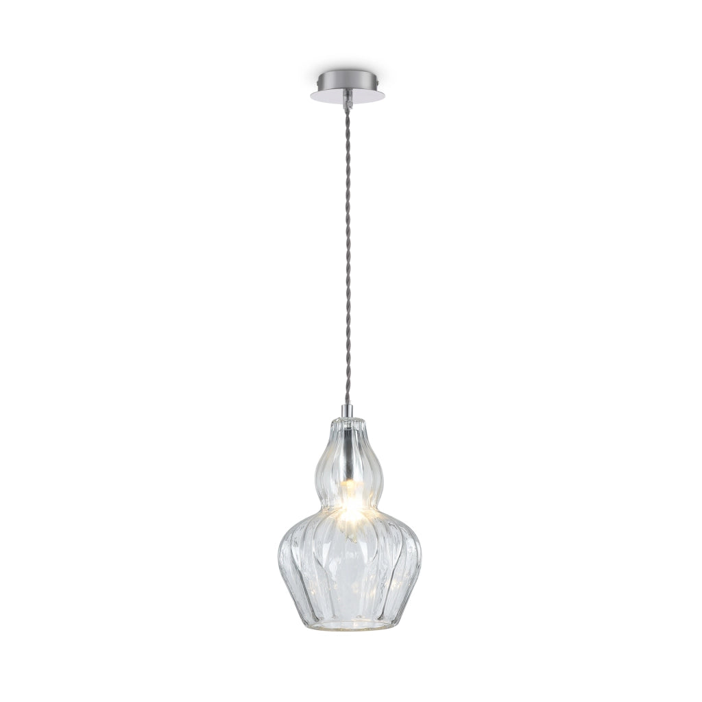 Maytoni Sospensione contemporanea Eustoma 1 luce E14 nichel metallo diffusore vetro
