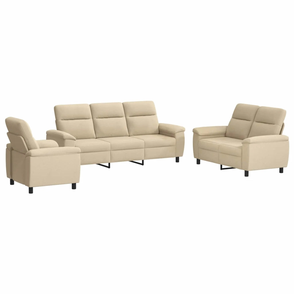 Set di divani 3 pcs Crema Tessuto 3430673