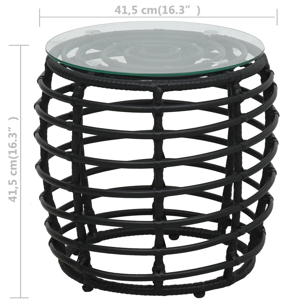 Set da Bistrot 3 pz | Set Salotto da Giardino in Polyrattan Nero