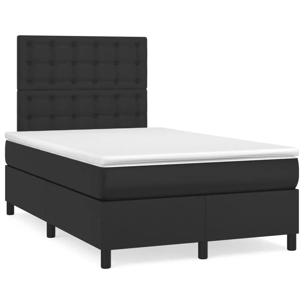 Letto a Molle con Materasso e LED Nero 120x190 cm in Similpellecod mxl 116134