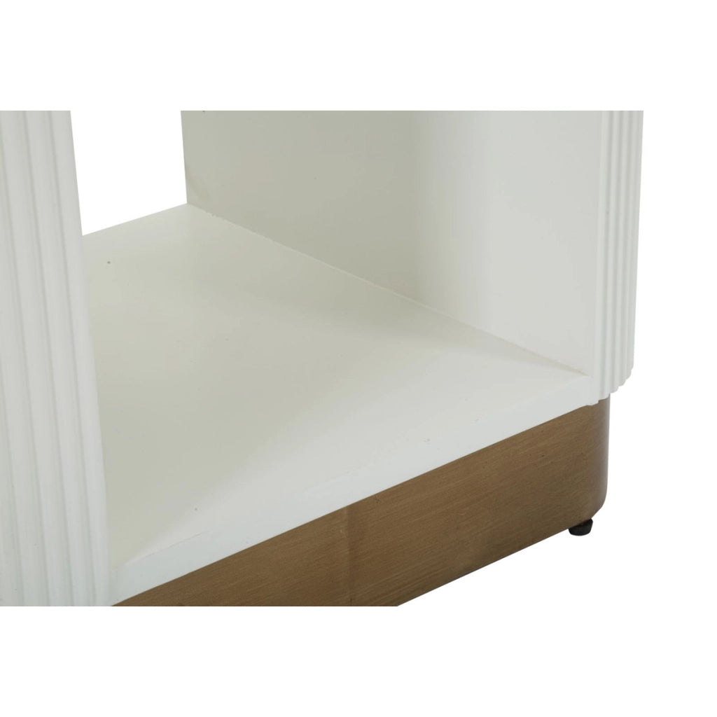 Comodino VKH15, Bianco, MDF, 48x40x62 cm