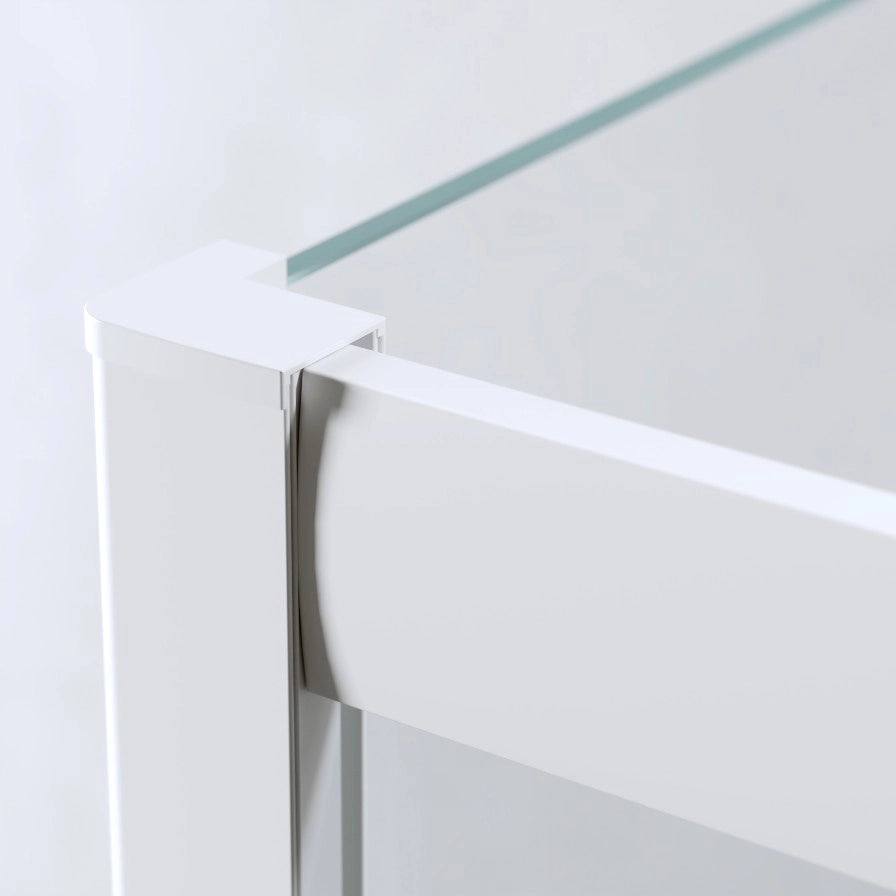 Box Doccia 3 Lati 80x100x80 Cm h190 Scorrevole Profili Bianco Opaco Cristallo 6mm Trasparente| Neat