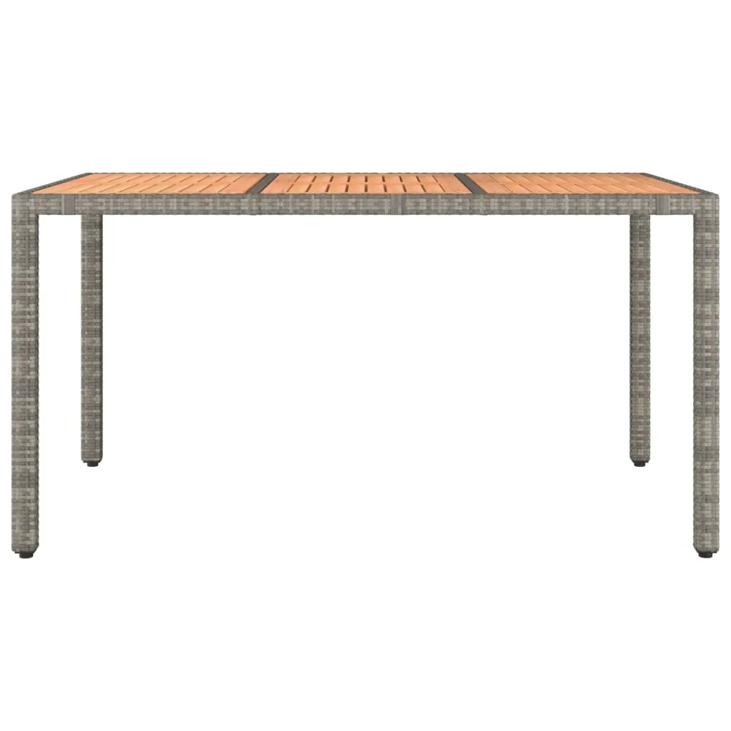 Tavolo Giardino Piano Legno Grigio Polyrattan e Massello Acaciacod mxl 78430