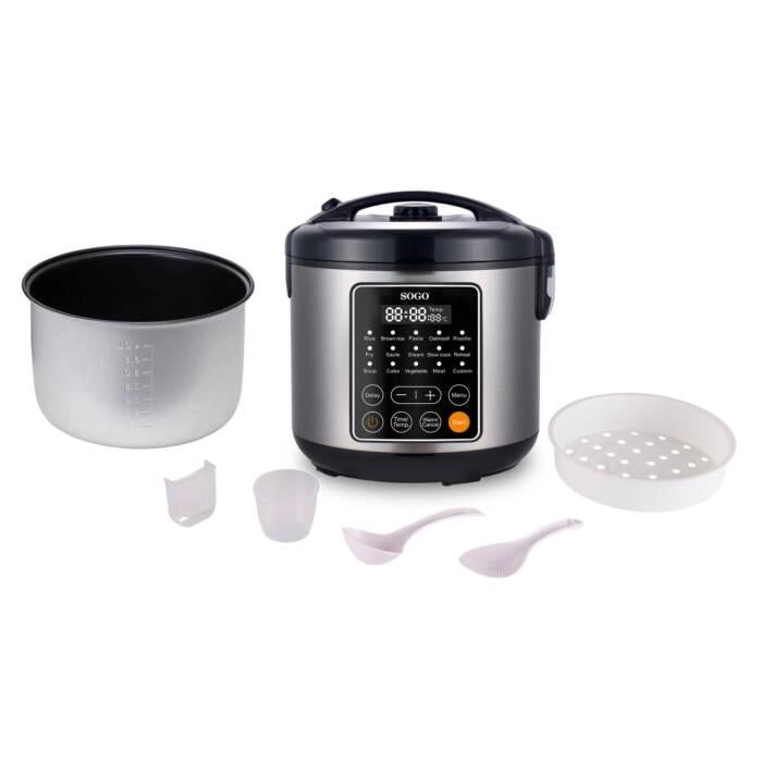Pentola multifunzione elettrica 5 litri con rivestimento ceramico, 15 programmi automatici, 900W, display LED - SOGO