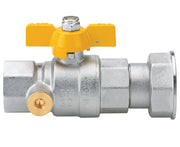 VALVOLA ARRESTO A SFERA IN OTTONE CON FARFALLA E PRESA PRESSIONE PER GAS FEMMINA DADO GIREVOLE 3/4X11/4   ENOLGAS BONOMI SPA