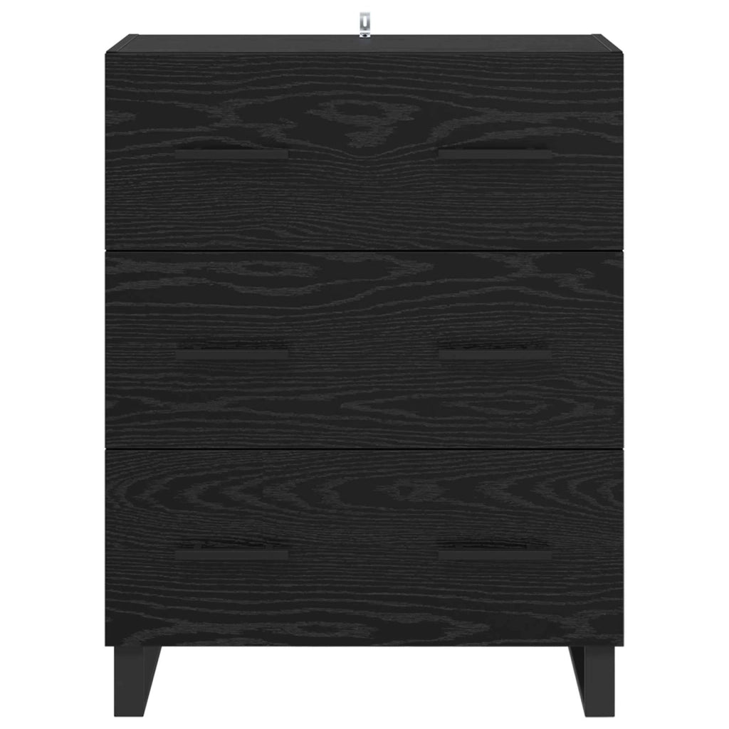 Credenza con cassetto Rovere Nero 69,5 x 34 x 90 cm 881524