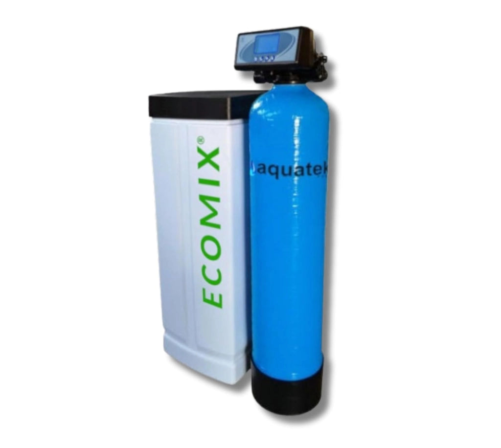 Addolcitore per Acqua di Pozzo MIX LCD 2 con Resine, Riduzione Calcare, Ferro, Manganese, per Fino a 6 Persone