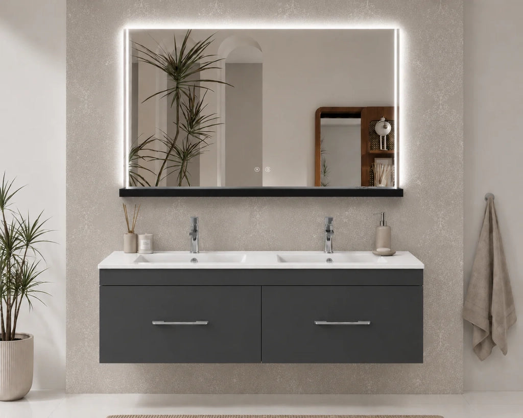 Mobile bagno con lavabo ORIGENBATH FLORENCIA senza specchio 120x45 cm 2 senos grafite