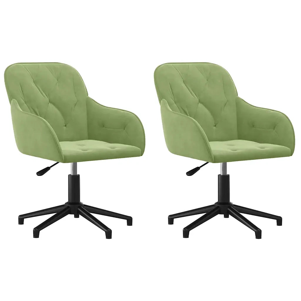 Sedie da Pranzo Girevoli 2 pz Verde Chiaro in Vellutocod mxl 97578