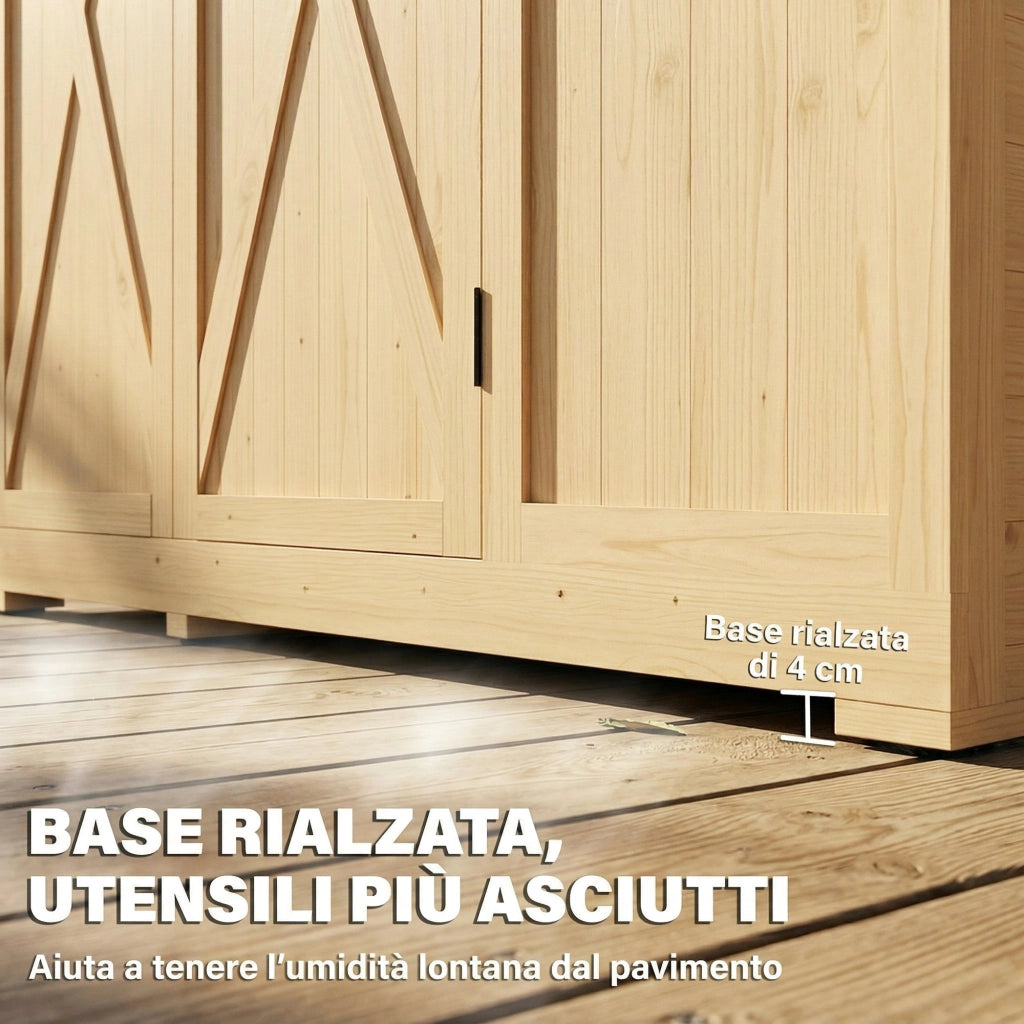 Capanno da Giardino con Pavimento e 4 Finestre ¨C zephmum ¨C Legno