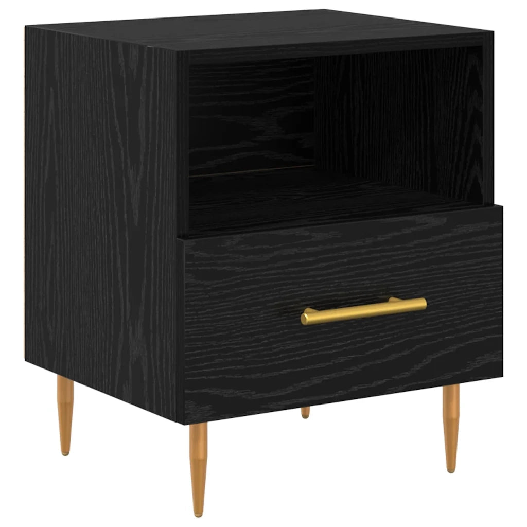 Comodino 2 pcs Nero 40 x 35 x 47,5 cm Legno multistrato
