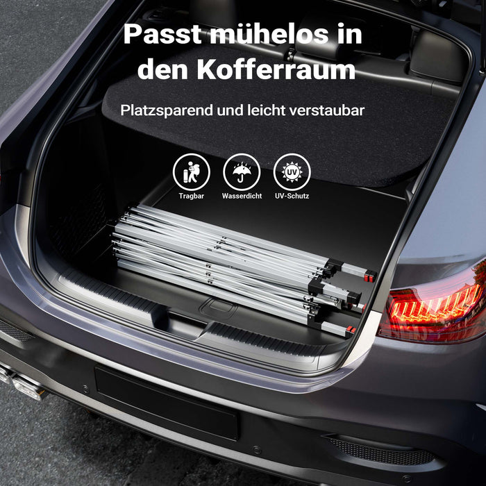 Gazebo pieghevole grigio, 2,5 x 2,5 x 2,7 m con chiusura centrale, Tenda per fiere eventi mercati